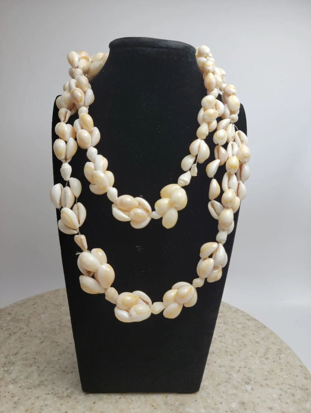 Vintage Genuine Cowrie Shell Long Necklace